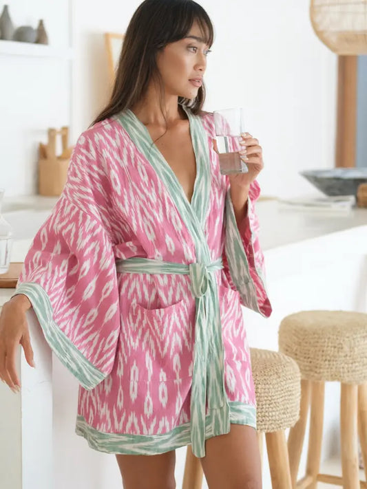 Fox + Mermaid Ikat Kimono