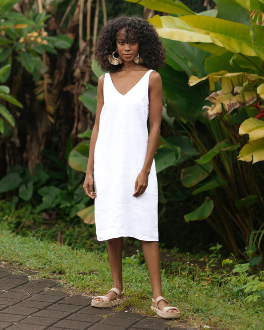 Linen Dress - Cut Out Tahiti