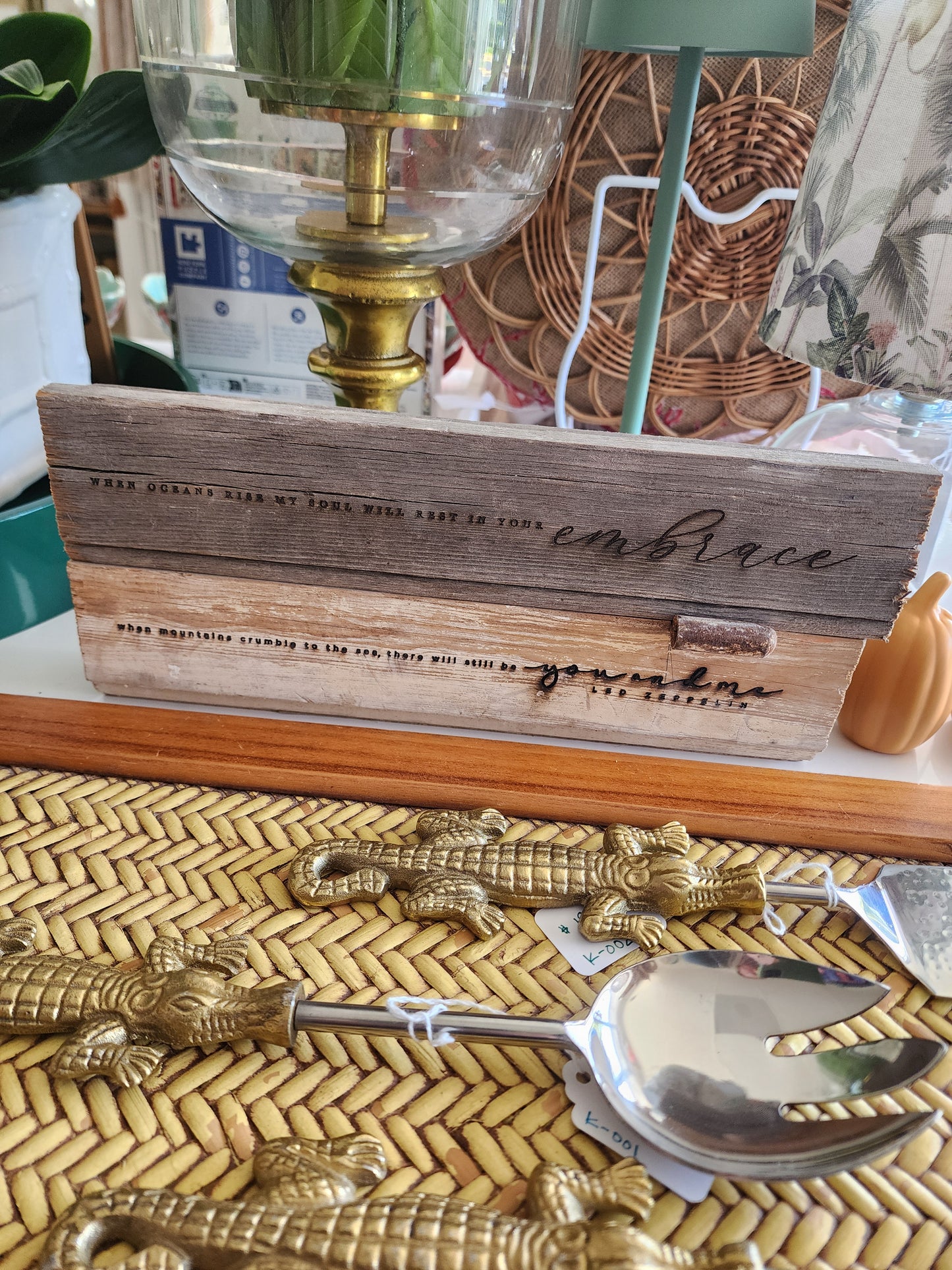 Wood Burned Old Window Frame Decor