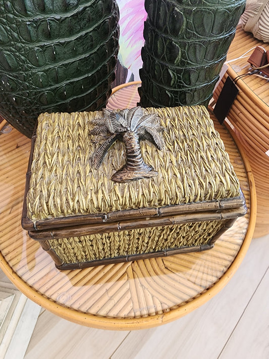 Palm + Rattan Box