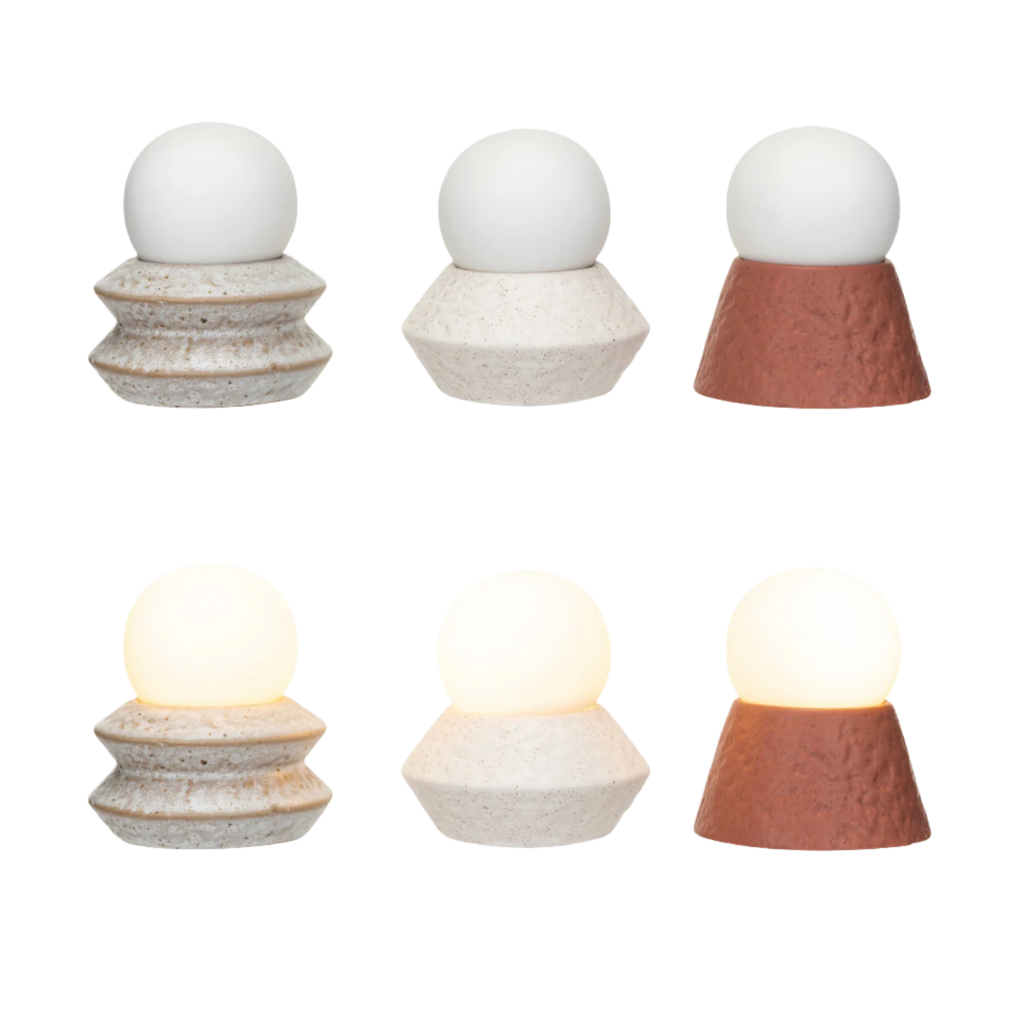 Stoneware LED Orb Light