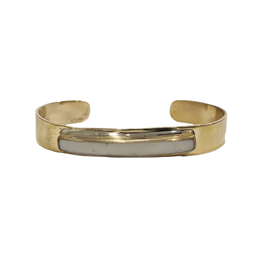 Swahili Bracelet - Bar Inlay Cuff in White