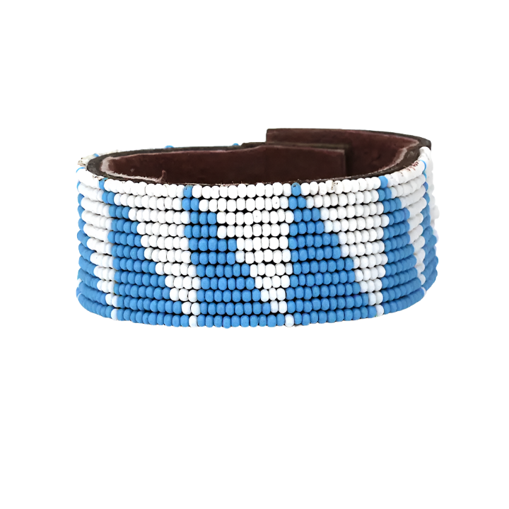 Swahili Bracelet - Medium Light Blue Tri