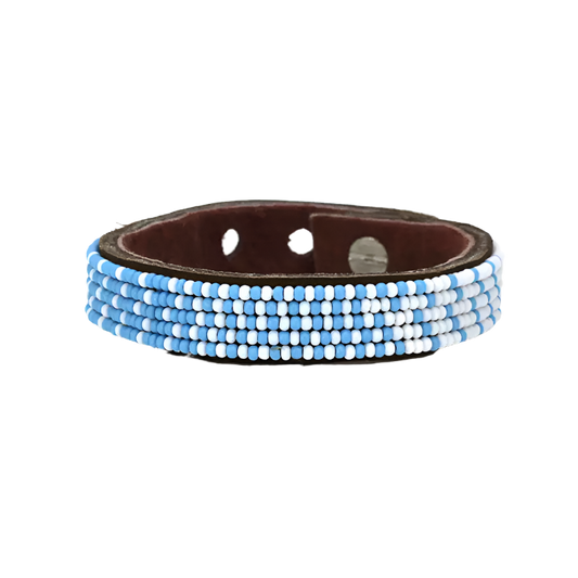 Swahili Bracelet - Small Light Blue + White Ombre