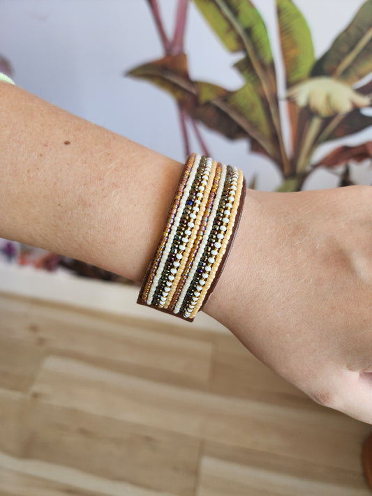 Swahili Bracelet - Medium Stripes Light Neutral