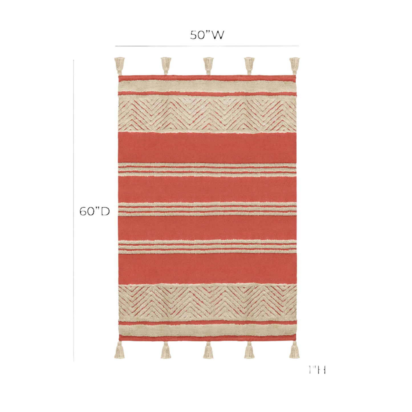 Throw Blanket - Coral w/ Tassel