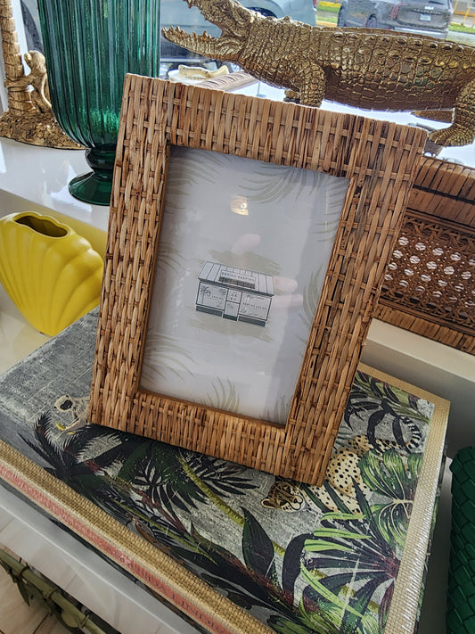 Woven Wicker Rattan Photo Frames