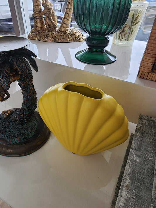 Yellow Scallop Shell Vase